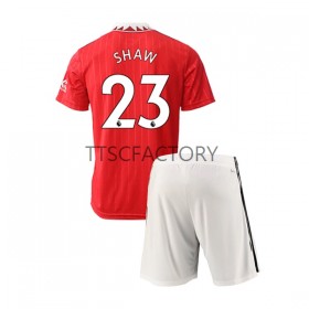 Manchester United Luke Shaw 23 Kinder Heim Trikotsatz 2022/23 Kurzarm
